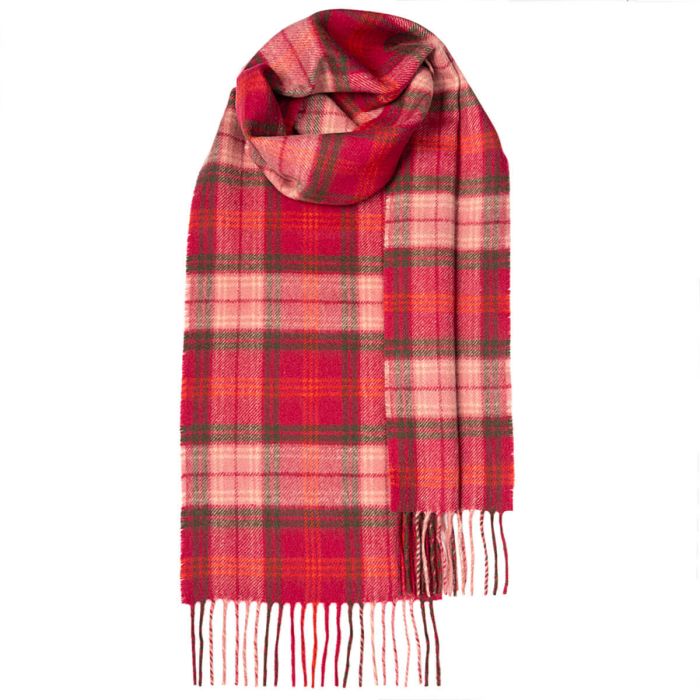 Bowhill Lochcarron Hunting Rose Tartan Lambswool Scarf