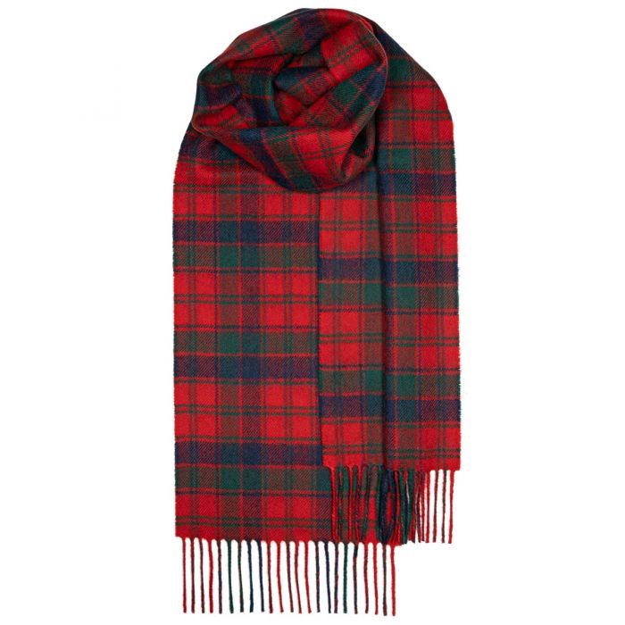 Bowhill Robertson Red Modern Tartan Lambswool Scarf