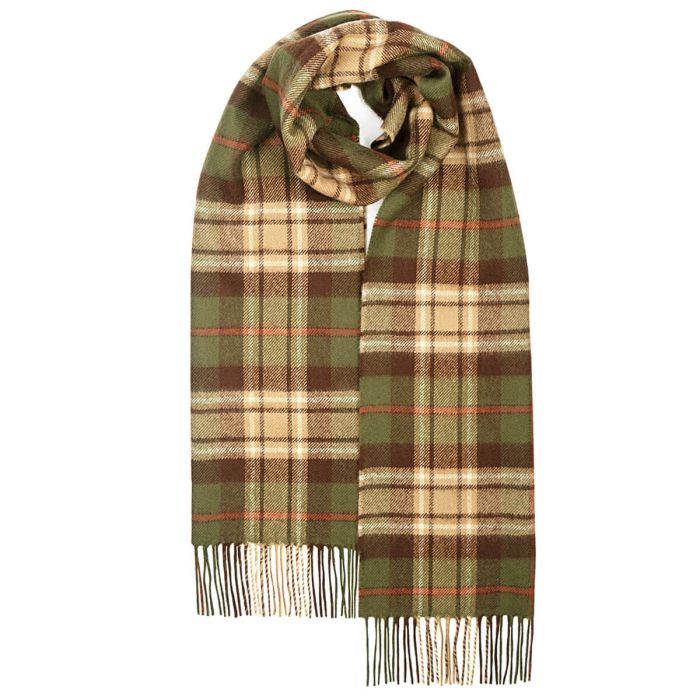 Darwin MacRae Hunting Olive Tartan Oversized Lambswool Scarf