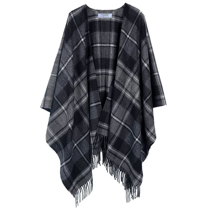 Alice MacRae Hunting Grey Tartan Lambswool Serape
