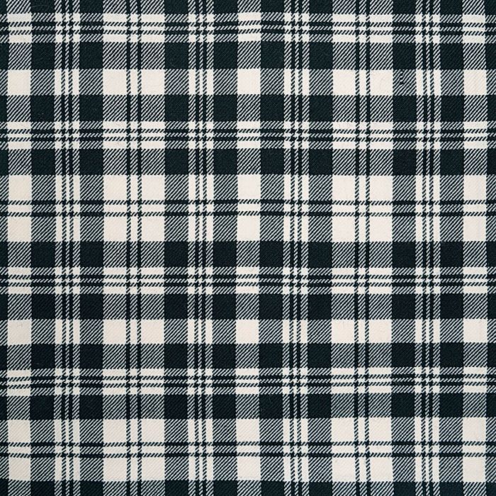 Scott Black & White Modern Lightweight Tartan Fabric