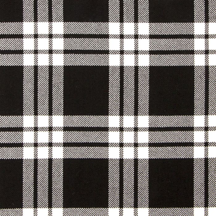 MacFarlane Black & White Heavyweight Tartan Fabric - Single Width