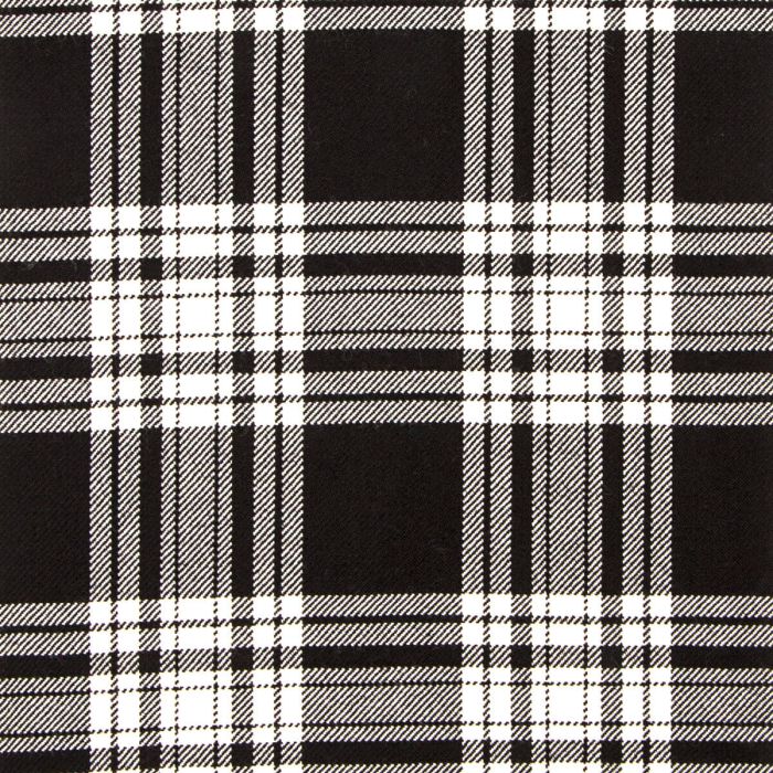 Menzies Black & White Modern Heavyweight Tartan Fabric - Single Width