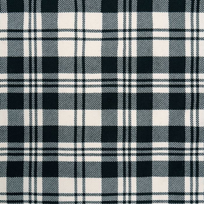 Scott Black & White Heavyweight Tartan Fabric - Single Width