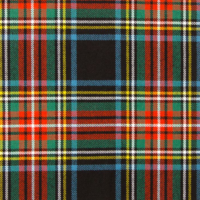 Stewart Black Ancient Heavyweight Tartan Fabric