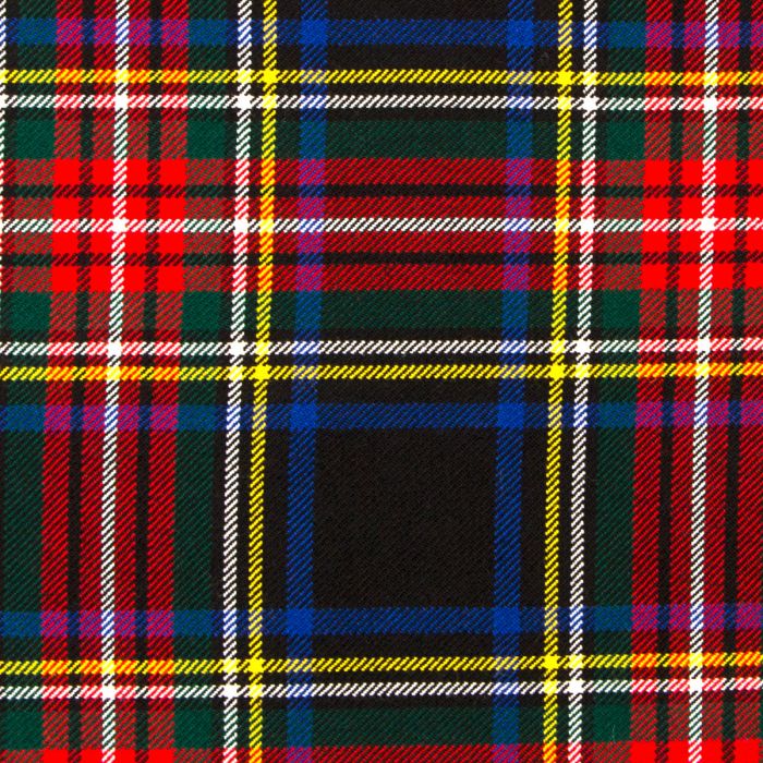 Stewart Black Modern Heavyweight Tartan Fabric