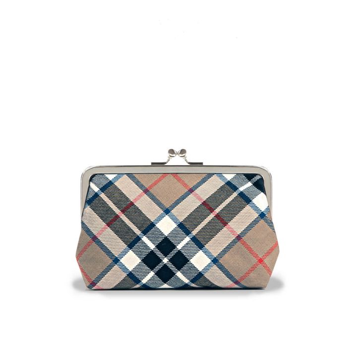 Thomson Camel Modern Tartan Clutch Purse