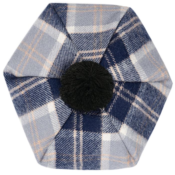  Bannockbane Grey Tartan Brushed Wool Tam