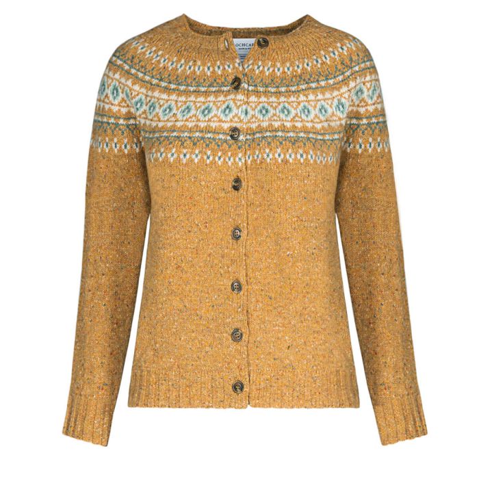 Women's Ailsa Barra Fair Isle Knitted Wool Crew Neck Cardigan