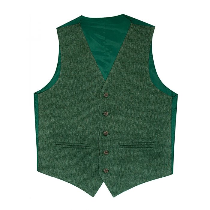 Estate Mangers Green Shetland Tweed 5 Button Kilt Waistcoat