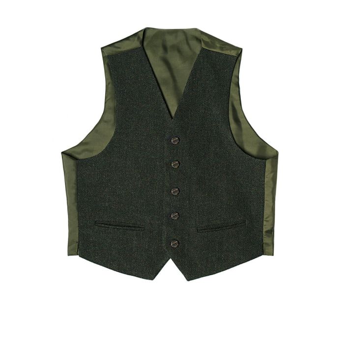 Forrester Green Shetland Tweed 5 Button Kilt Waistcoat