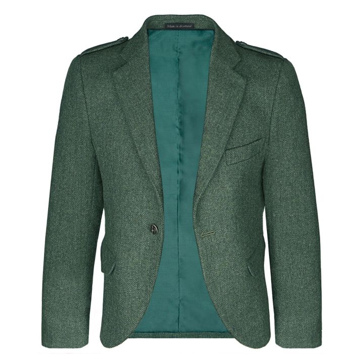 Estate Managers Green Shetland Tweed Crail Kilt Jacket