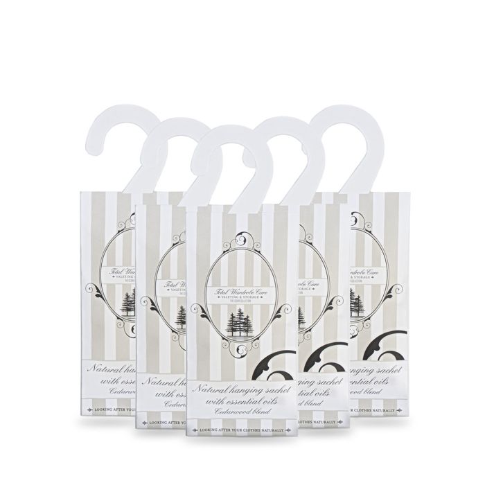 Cedarwood Blend Essential Oils Anti Moth Natural Hanging Sachets - Pack of 5
