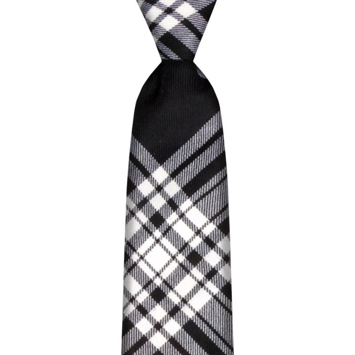 Menzies Black/White Modern Tartan Tie