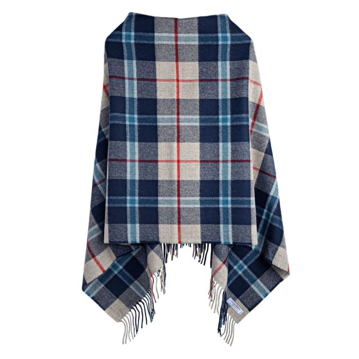 Georgia Douglas Navy Tartan Lambswool Poncho