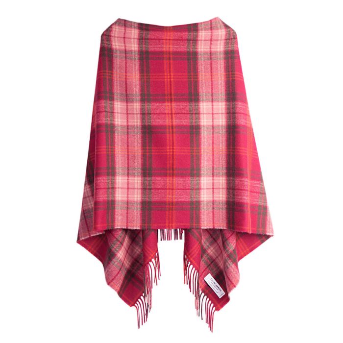 Georgia Lochcarron Hunting Rose Tartan Lambswool Poncho