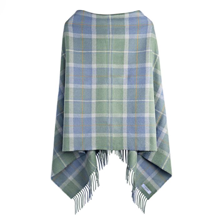 Scottish Borderland Weathered Tartan Lambswool Poncho