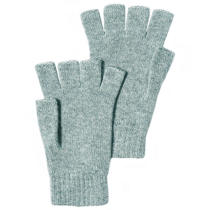 Mens Light Grey Cashmere Fingerless Gloves