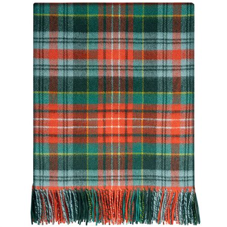 Close-up image of the Caledonia Ancient Tartan Lambswool Blanket