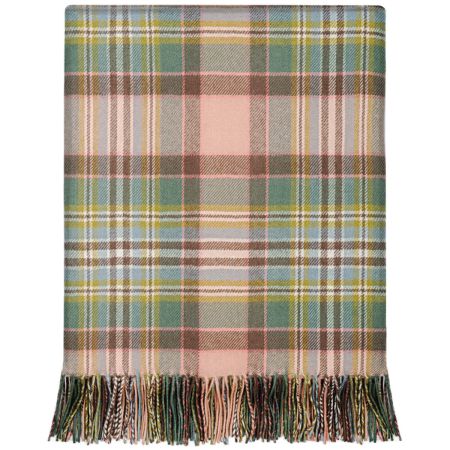 Borders Dundee Rose Tartan Lambswool Blanket
