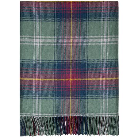 Close-up image showing the detailed weaving of the Hame Tartan Lochcarron Lambswool Blanket