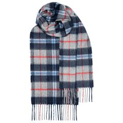 Beau Douglas Navy Tartan Luxury Cashmere Scarf