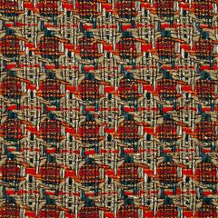 Blue / Red Texture Check Wool Tweed Fabric Sample