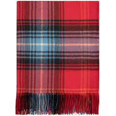 Border Lochcarron Ruby Tartan Lambswool Blanket