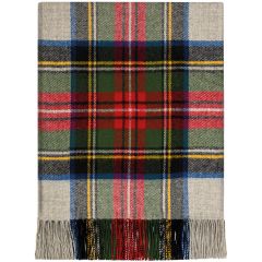 Border Stewart Silver Dress Tartan Lambswool Blanket