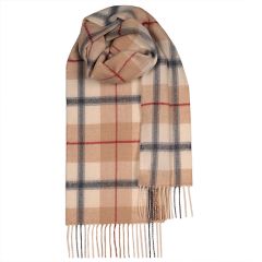 Bowhill Camel Check Lambswool Scarf 