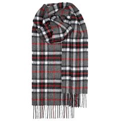 Bowhill Thomson Grey Tartan Lambswool Scarf