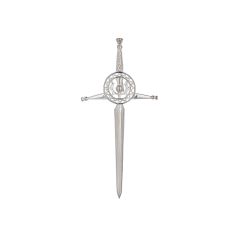 Deluxe Thistle Celtic Kilt Pin in Sterling Silver