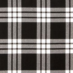 MacFarlane Black & White Heavyweight Tartan Fabric - Single Width