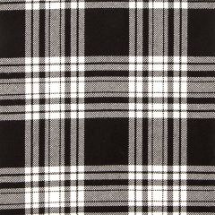 Menzies Black & White Modern Heavyweight Tartan Fabric - Single Width