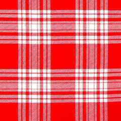 Menzies Red & White Modern Heavyweight Tartan Fabric - Single Width 