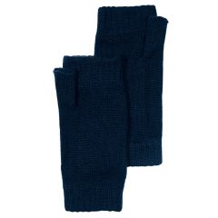 Ladies Navy Blue Cashmere Fingerless Gloves