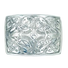 Celtic Kilt Belt Buckle in Polished Pewter