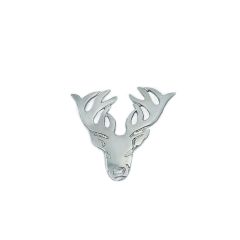 Stag Small Brooch in Polished Pewter