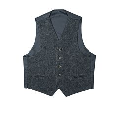 Porters Grey Shetland Tweed 5 Button Kilt Waistcoat