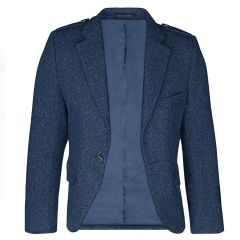 Ghillie Blue Shetland Tweed Crail Kilt Jacket