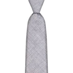 Grey Plain Coloured Wool Tie
