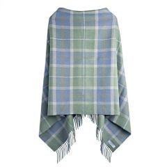 Scottish Borderland Weathered Tartan Lambswool Poncho