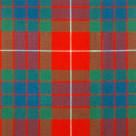 Fraser Red Ancient Medium Weight Tartan Fabric-Front