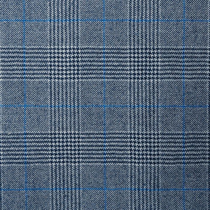 Navy/Royal Glen Check Lightweight Fabric