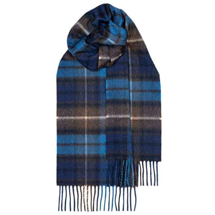 Buchanan Blue Tartan Luxury Cashmere Scarf | Lochcarron of