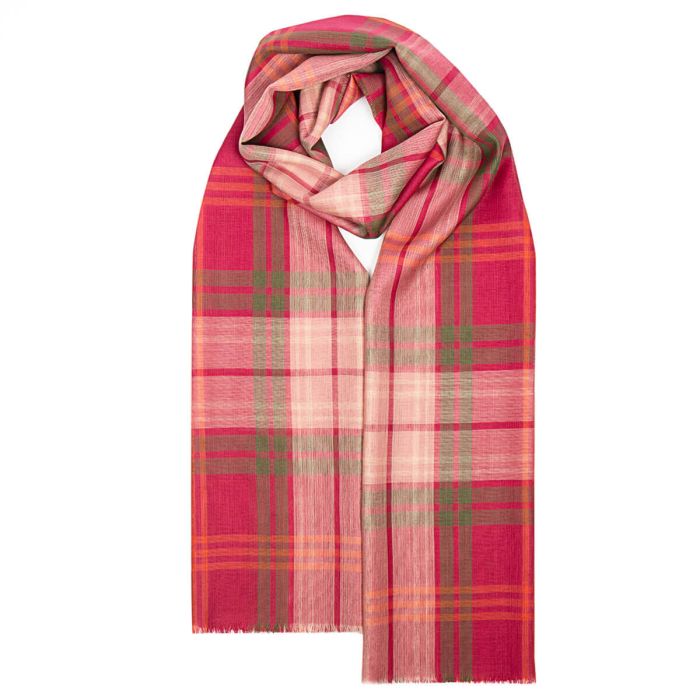 Alba Lochcarron Hunting Scotland Rose Extra Fine Merino Stole