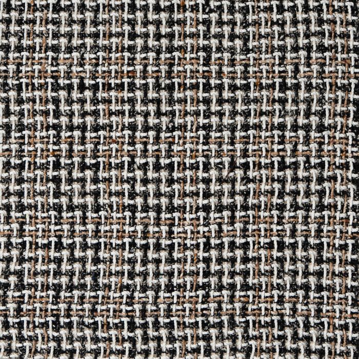 Black and White Fancy Weave Windowpane Check Tweed Fabric