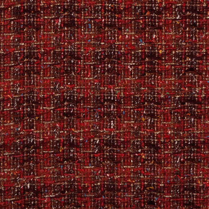 Rosso Check Sparkle Tweed Fabric Sample