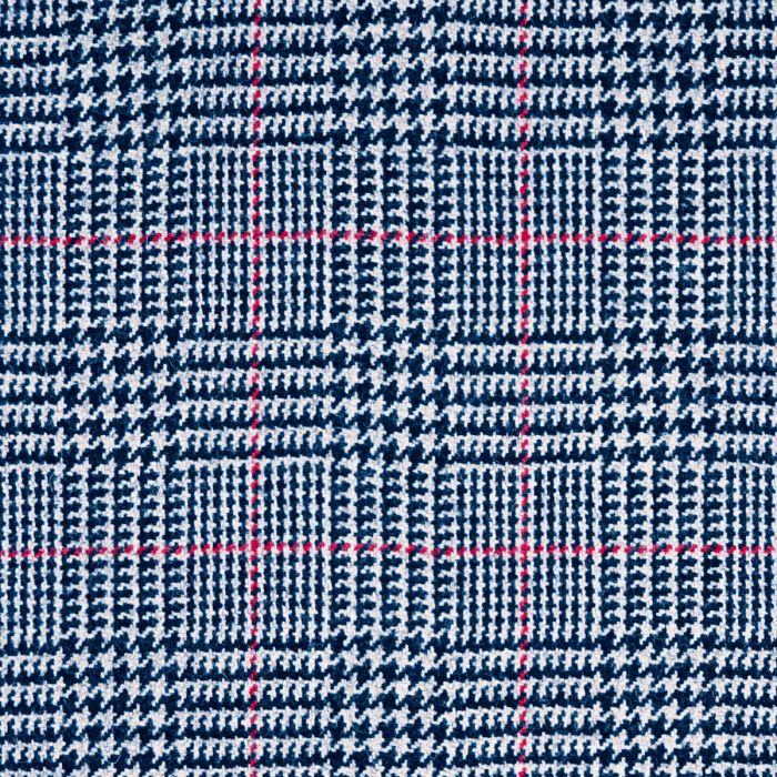 Black / White Glen Check Soft Wool Recycled Blend Tweed Fabric