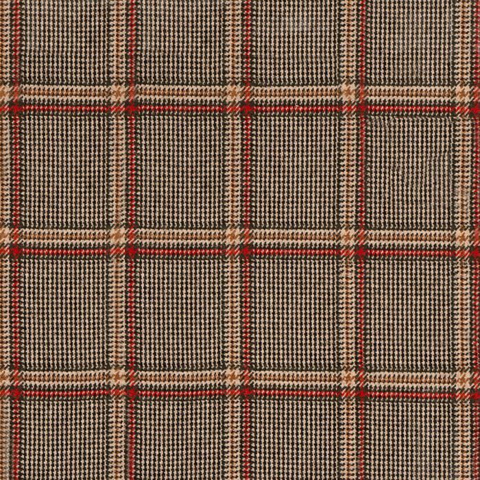 Olive Glen Windowpane Soft Wool Recycled Blend Tweed Fabric